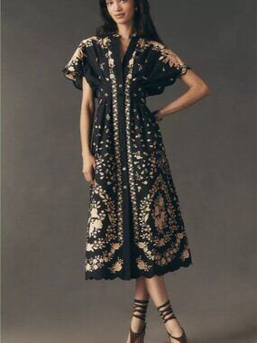 Farm Rio Anthropologie printed midi dress